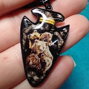Black keychain brown bear pack jewelry